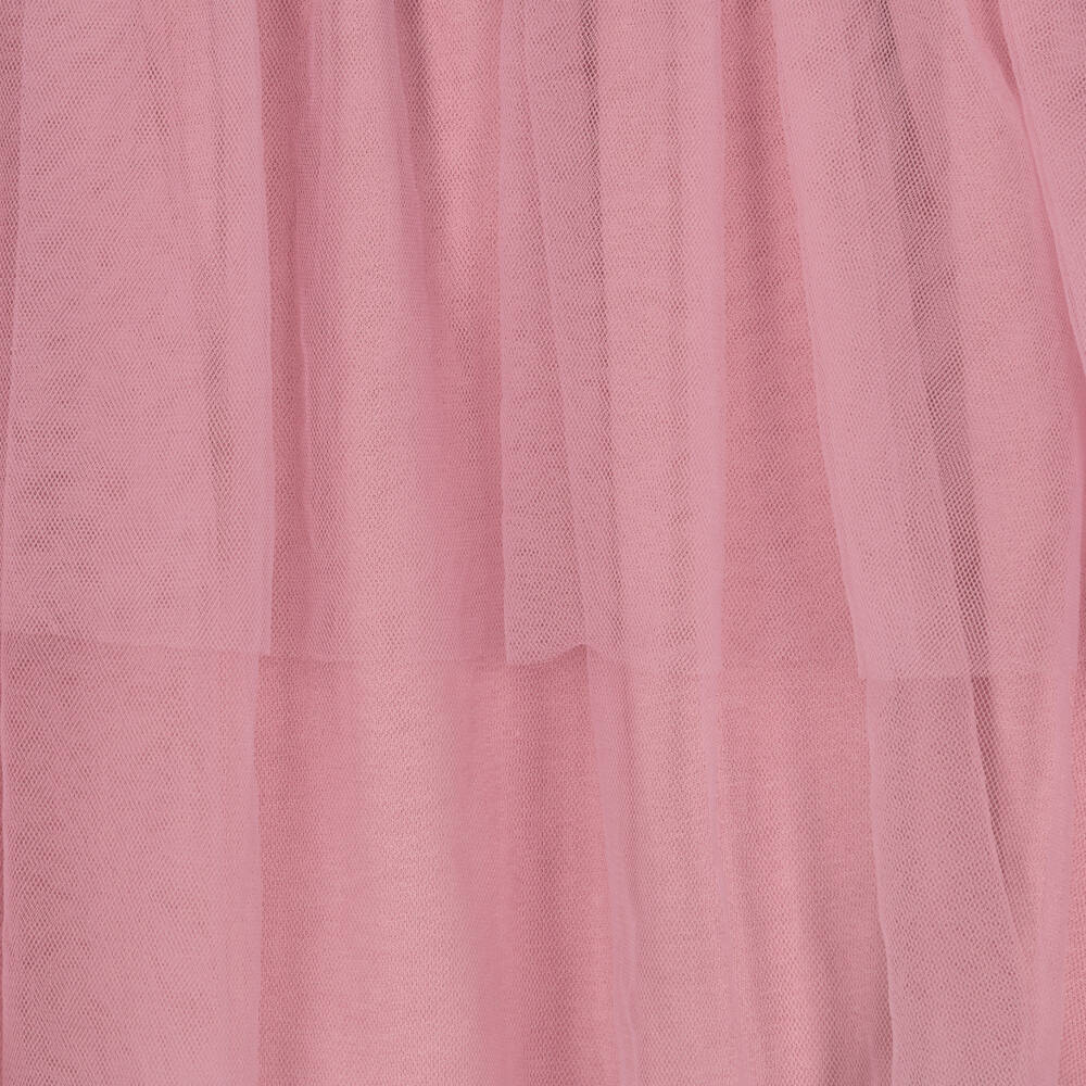 NAME IT-Girls Pink Floral Print Jersey Dress with Tulle Skirt | Childrensalon
