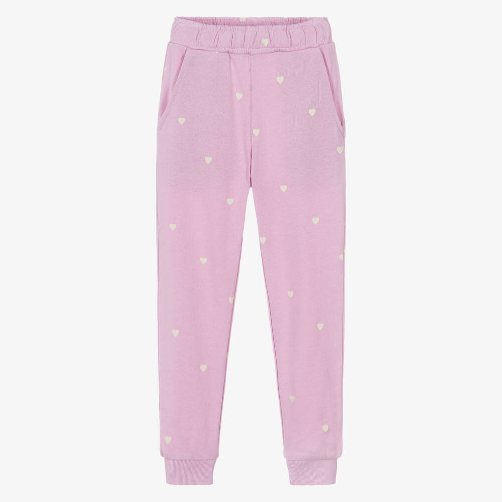 NAME IT-Girls Pink Heart Print Joggers | Childrensalon
