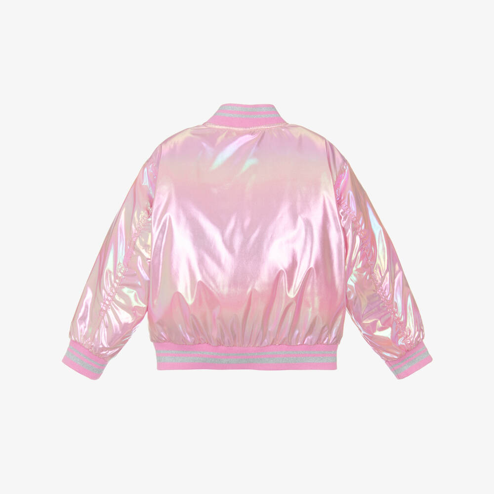 NAME IT-Girls Pink Iridescent Bomber Jacket | Childrensalon