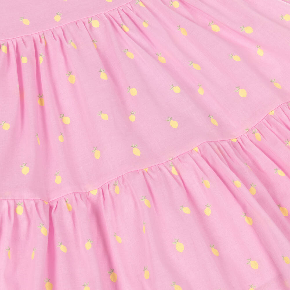 NAME IT-Girls Pink Organic Cotton Lemon Print Dress | Childrensalon