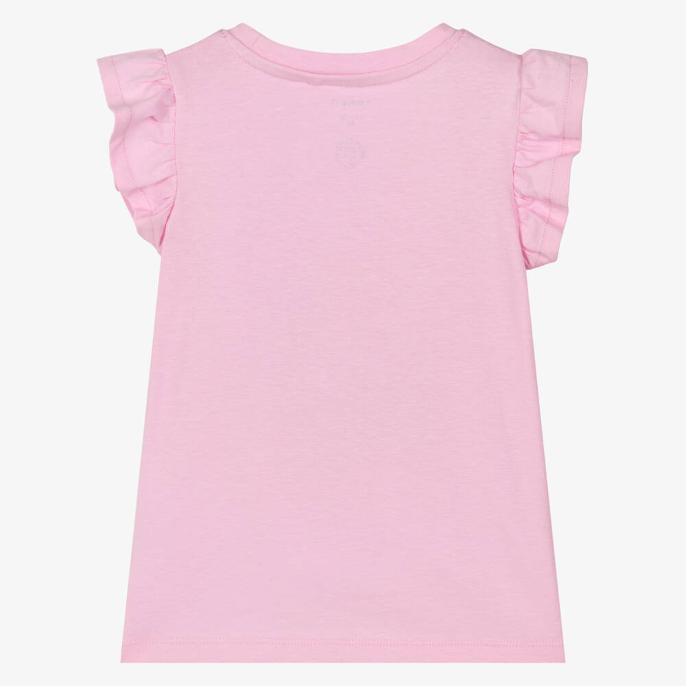 NAME IT-Girls Pink Organic Cotton T-Shirt with Lemon Print | Childrensalon