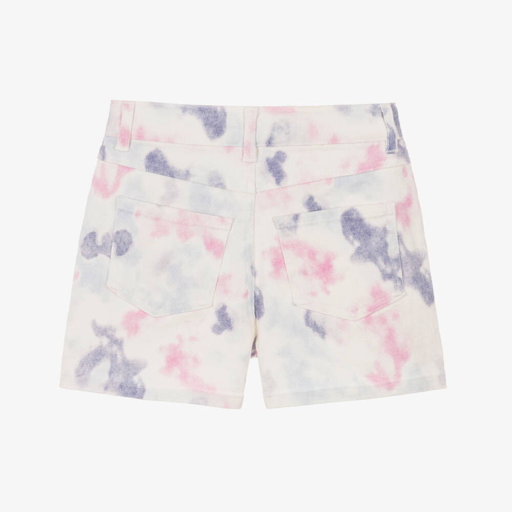 NAME IT-شورت جينز تاي داي لون زهري وبنفسجي للبنات | Childrensalon