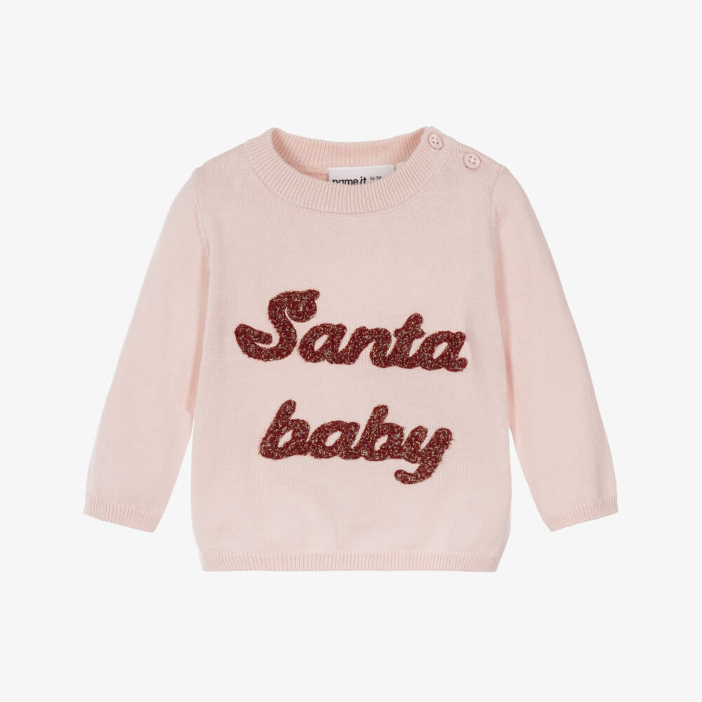 NAME IT-Girls Pink Santa Baby Sweater | Childrensalon
