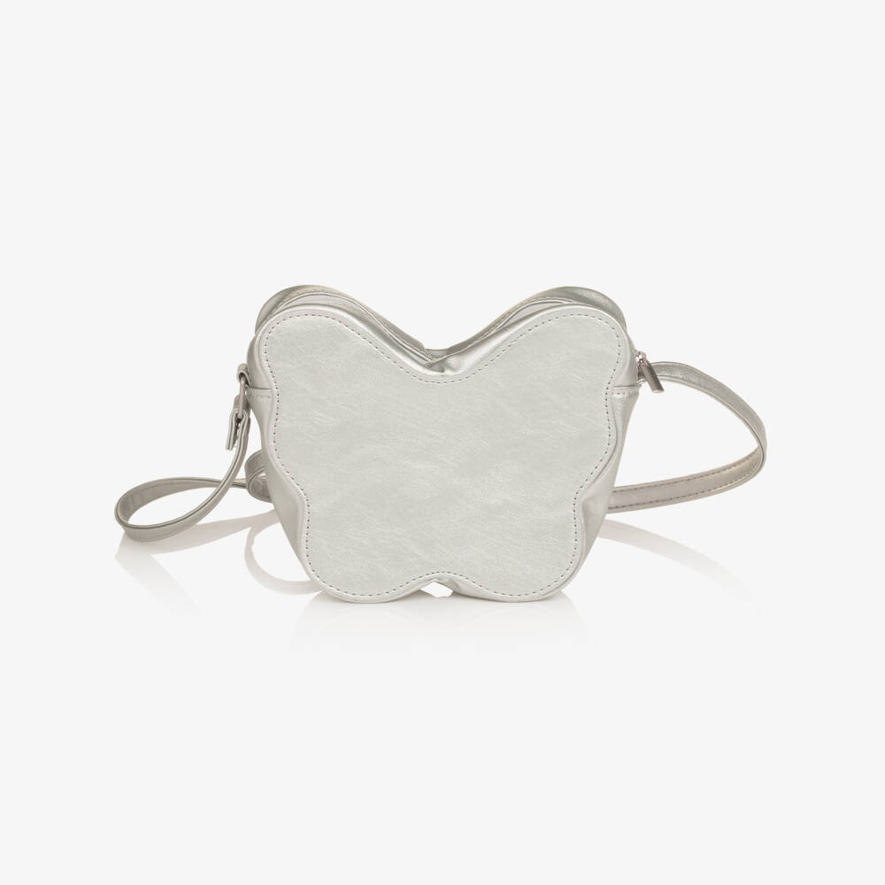 NAME IT-Girls Pink & Silver Glittery Butterfly Shoulder Bag (16cm) | Childrensalon