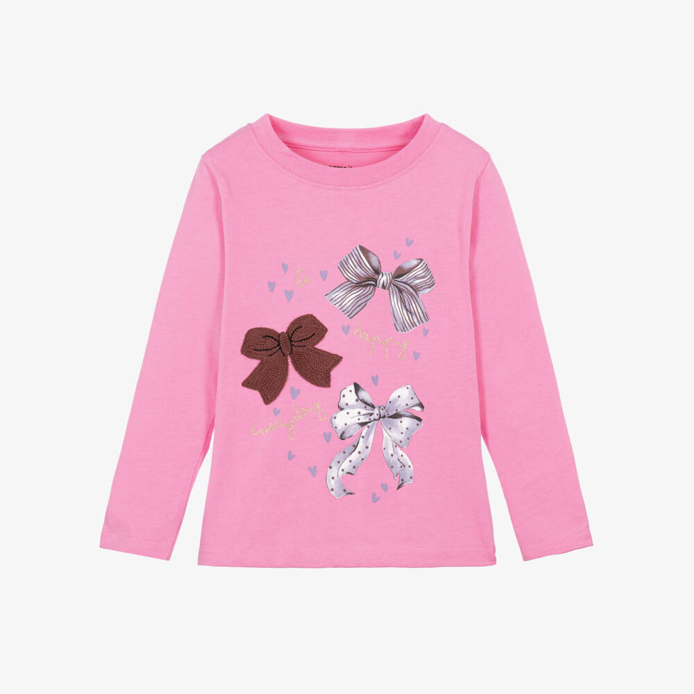 NAME IT-Girls Pink Top with Bow Design | Childrensalon