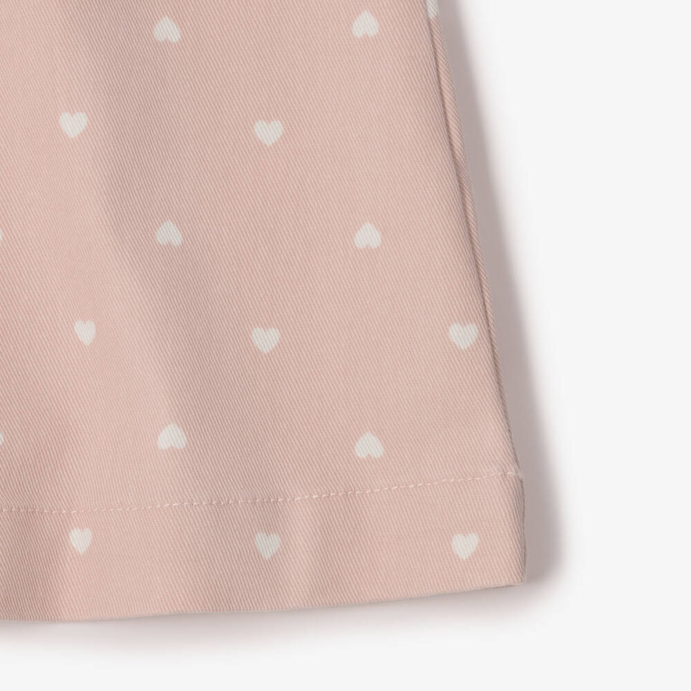 NAME IT-Girls Pink Twill Shirt Dress with Heart Print | Childrensalon