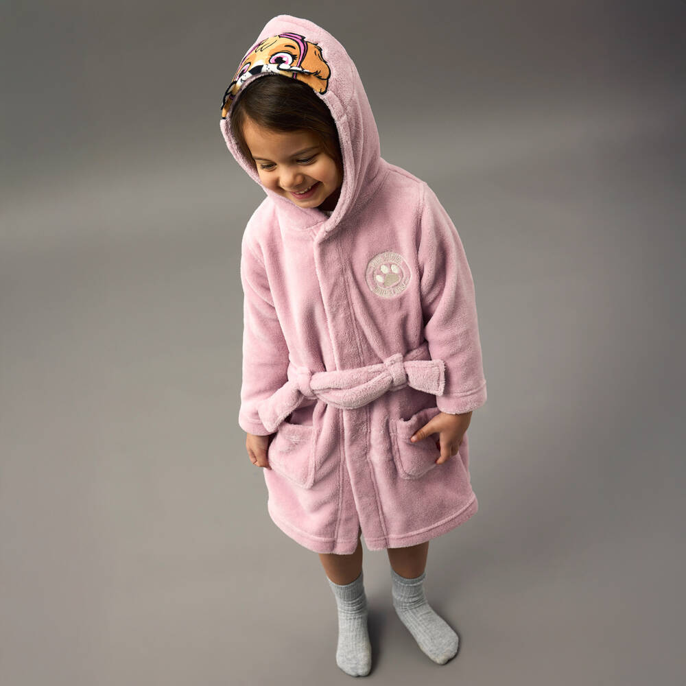 NAME IT-Girls Pink Velour Paw Patrol Dressing Gown | Childrensalon