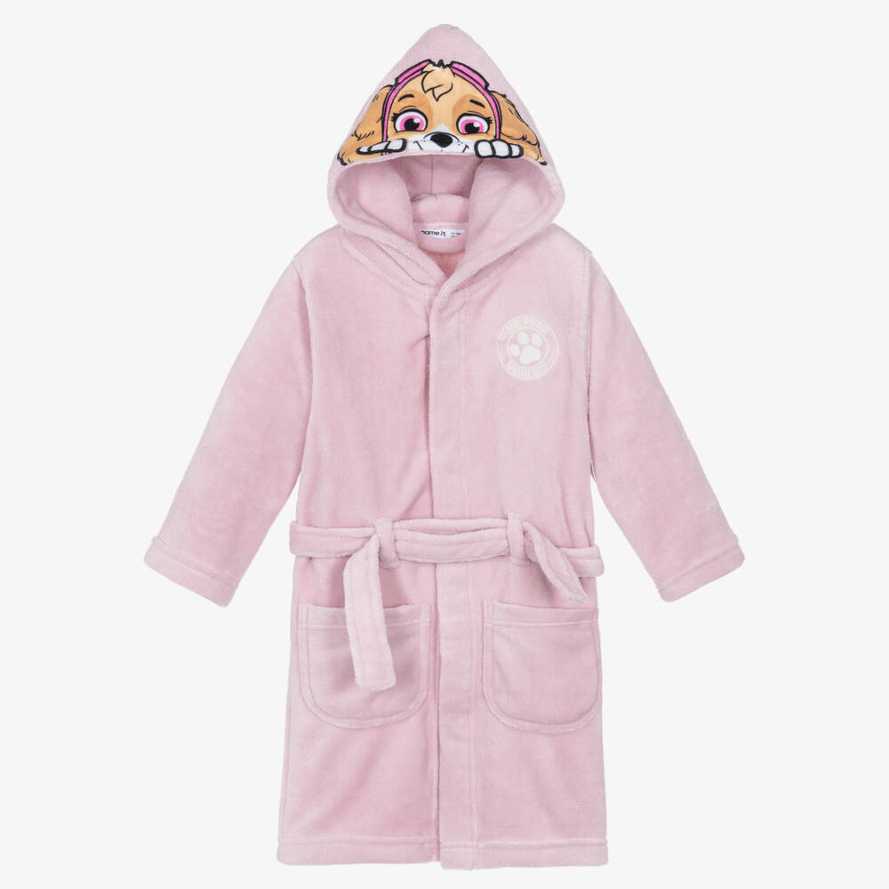 NAME IT-Girls Pink Velour Paw Patrol Dressing Gown | Childrensalon