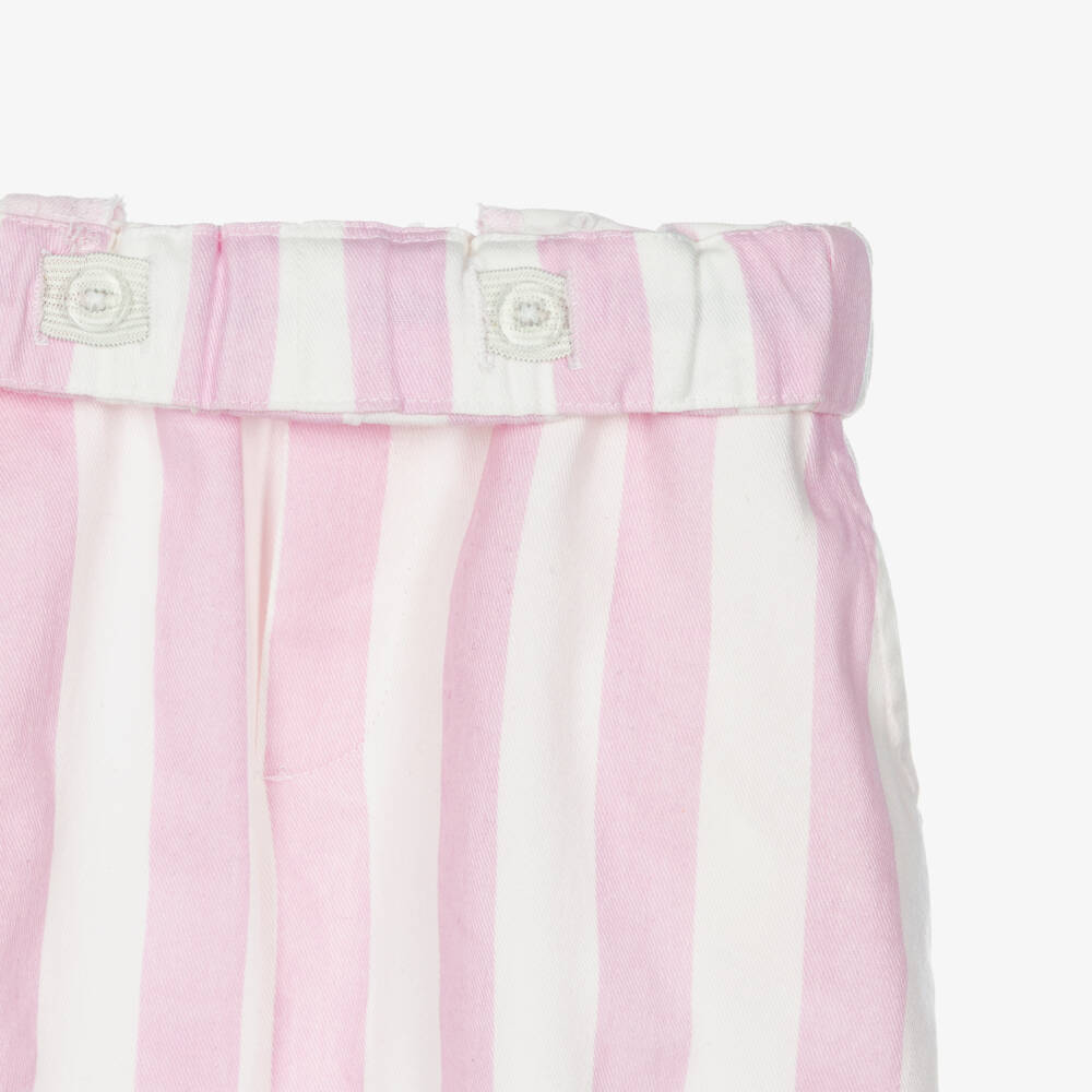 NAME IT-Girls Pink & White Striped Trouser Set | Childrensalon