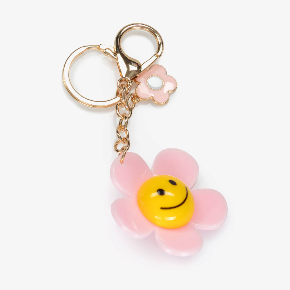 NAME IT-ميدالية مفاتيح وحقيبة بشكل وردة لون زهري وأصفر للبنات (5 سم) | Childrensalon