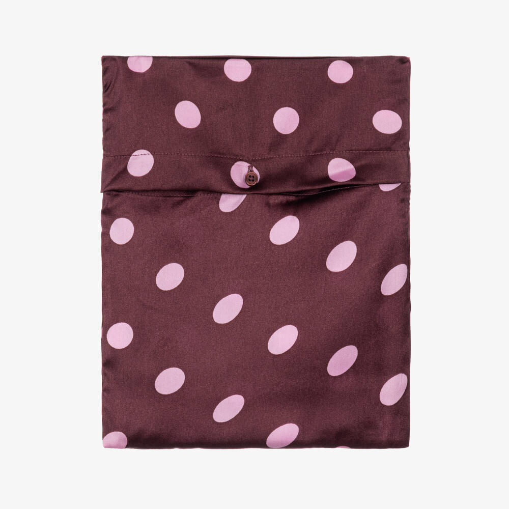 NAME IT-Girls Plum & Pink Polka Dot Satin Pyjamas | Childrensalon