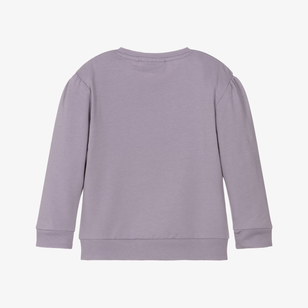 NAME IT-Girls Purple Cotton Disney Sweatshirt with Stitch | Childrensalon