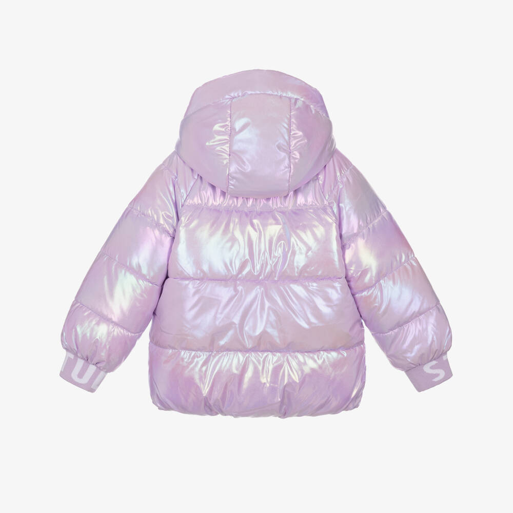 NAME IT-Girls Purple & Pink Foil Puffer Jacket | Childrensalon