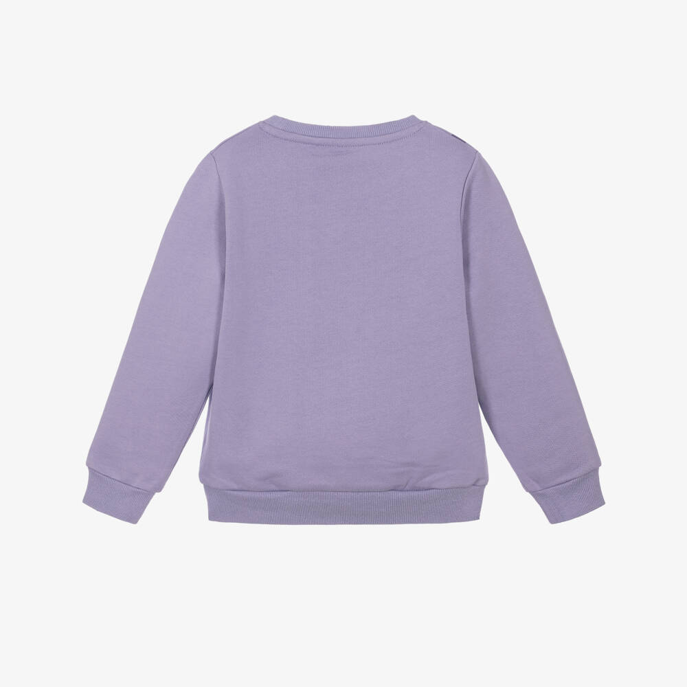 NAME IT-Girls Purple Plush Bow Sweatshirt | Childrensalon