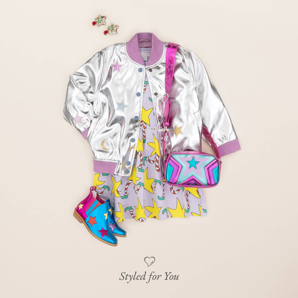 NAME IT-مشابك شعر احتفالية بتصميم نجوم برّاقة لون أحمر للبنات | Childrensalon