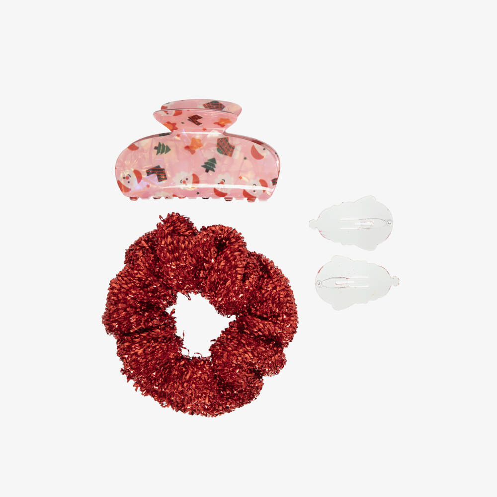 NAME IT-Girls Red & Pink Christmas Hair Accessory Set | Childrensalon