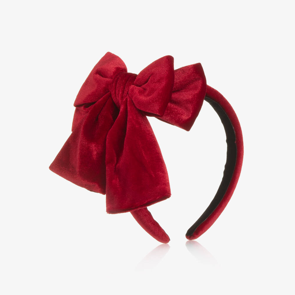 NAME IT-Girls Red Velvet Bow Hairband | Childrensalon