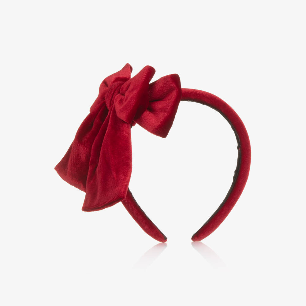 NAME IT-Girls Red Velvet Bow Hairband | Childrensalon