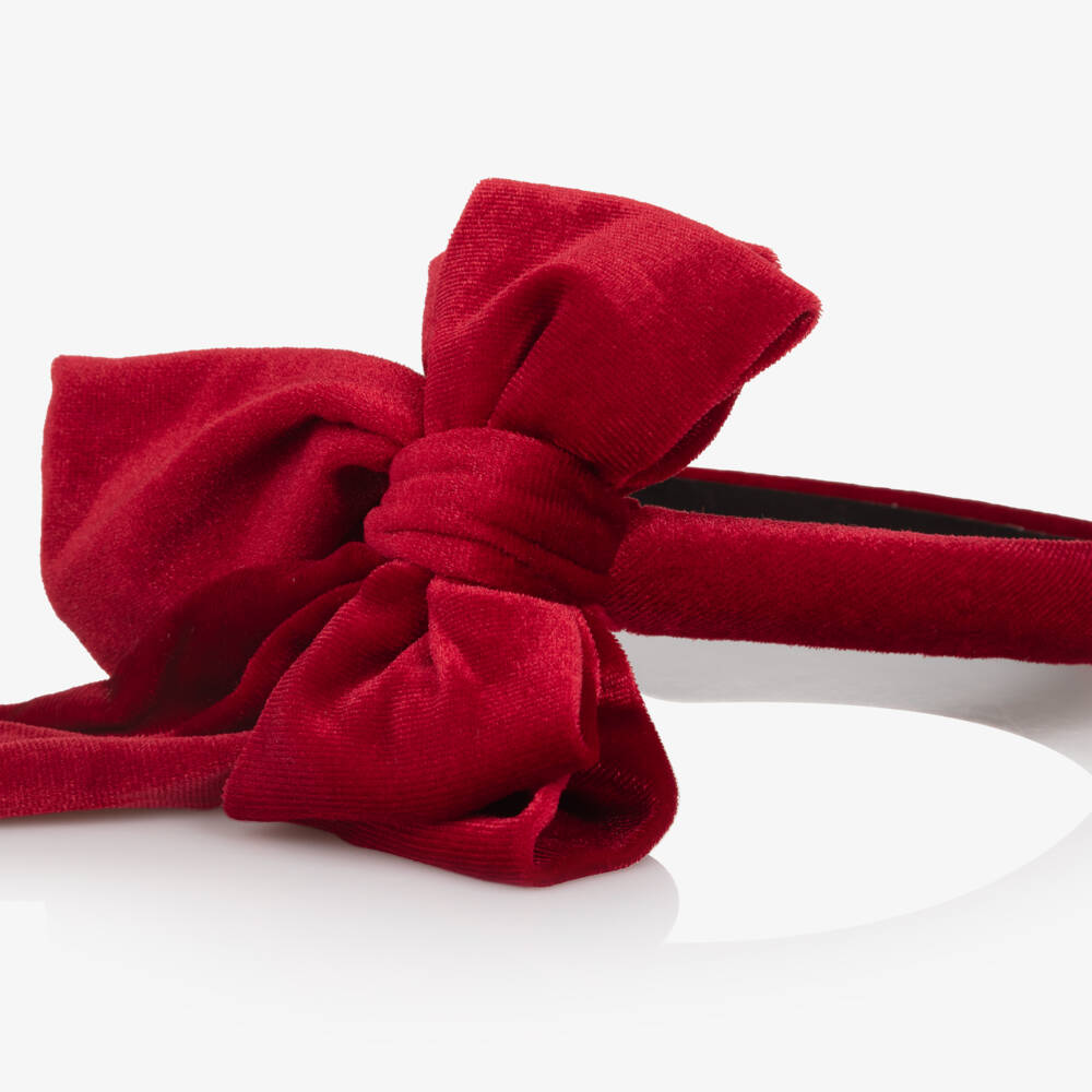 NAME IT-Girls Red Velvet Bow Hairband | Childrensalon