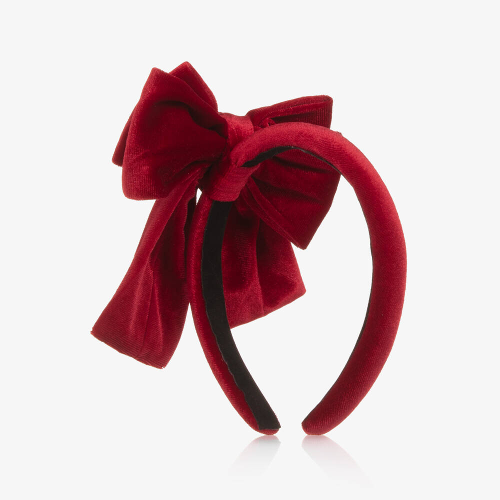 NAME IT-Girls Red Velvet Bow Hairband | Childrensalon