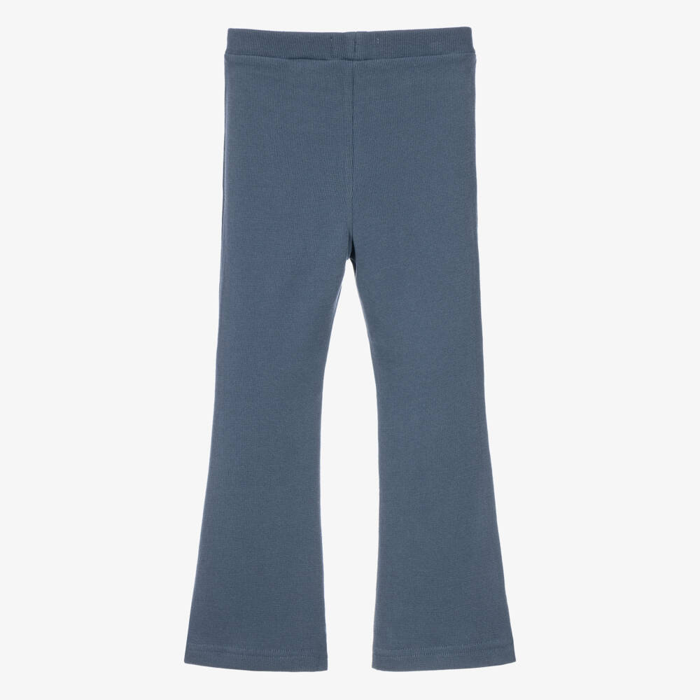 NAME IT-Girls Ribbed Flared Leggings in Indigo Blue | Childrensalon
