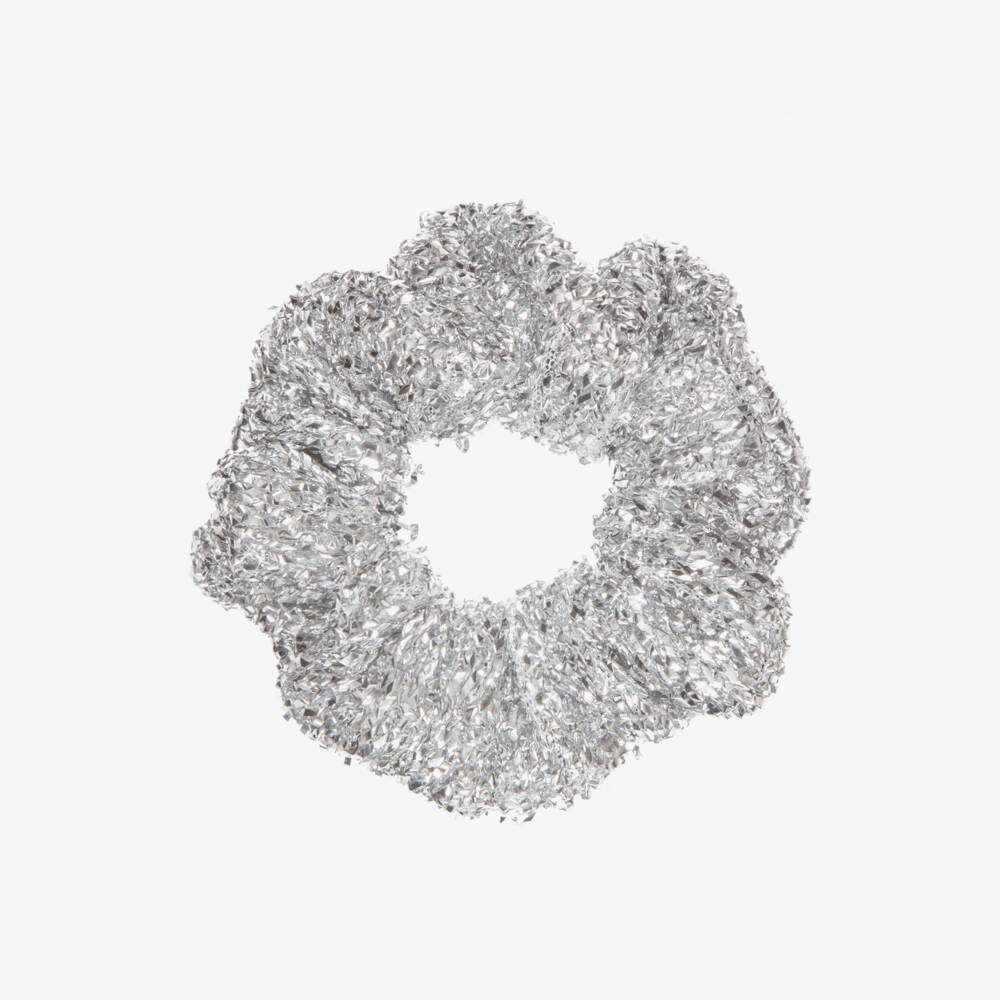 NAME IT-Girls Shimmering Metallic Silver Hair Scrunchie | Childrensalon