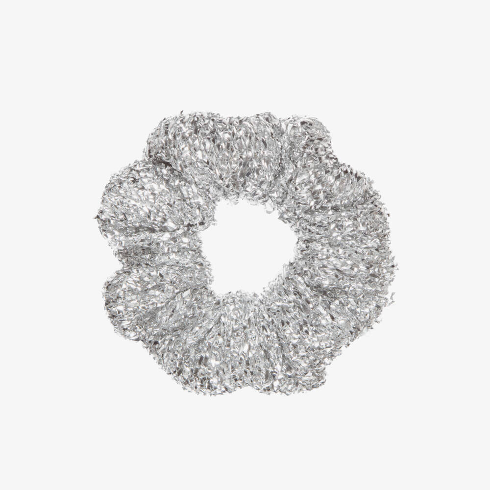 NAME IT-Girls Shimmering Metallic Silver Hair Scrunchie | Childrensalon