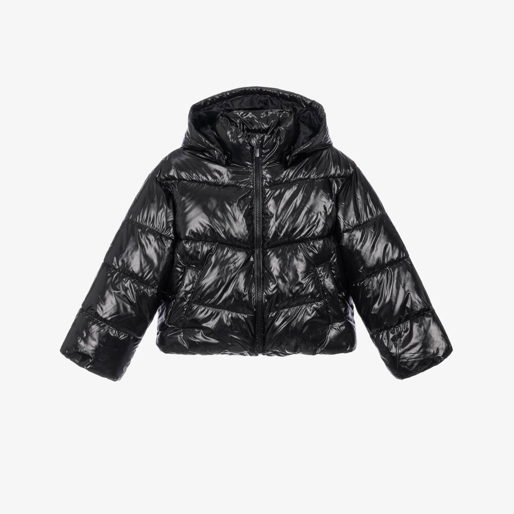 NAME IT-Girls Shiny Black Puffer Jacket | Childrensalon