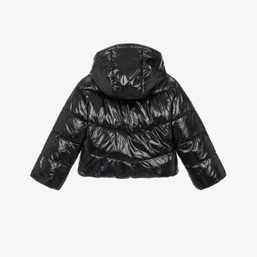 NAME IT-Girls Shiny Black Puffer Jacket | Childrensalon