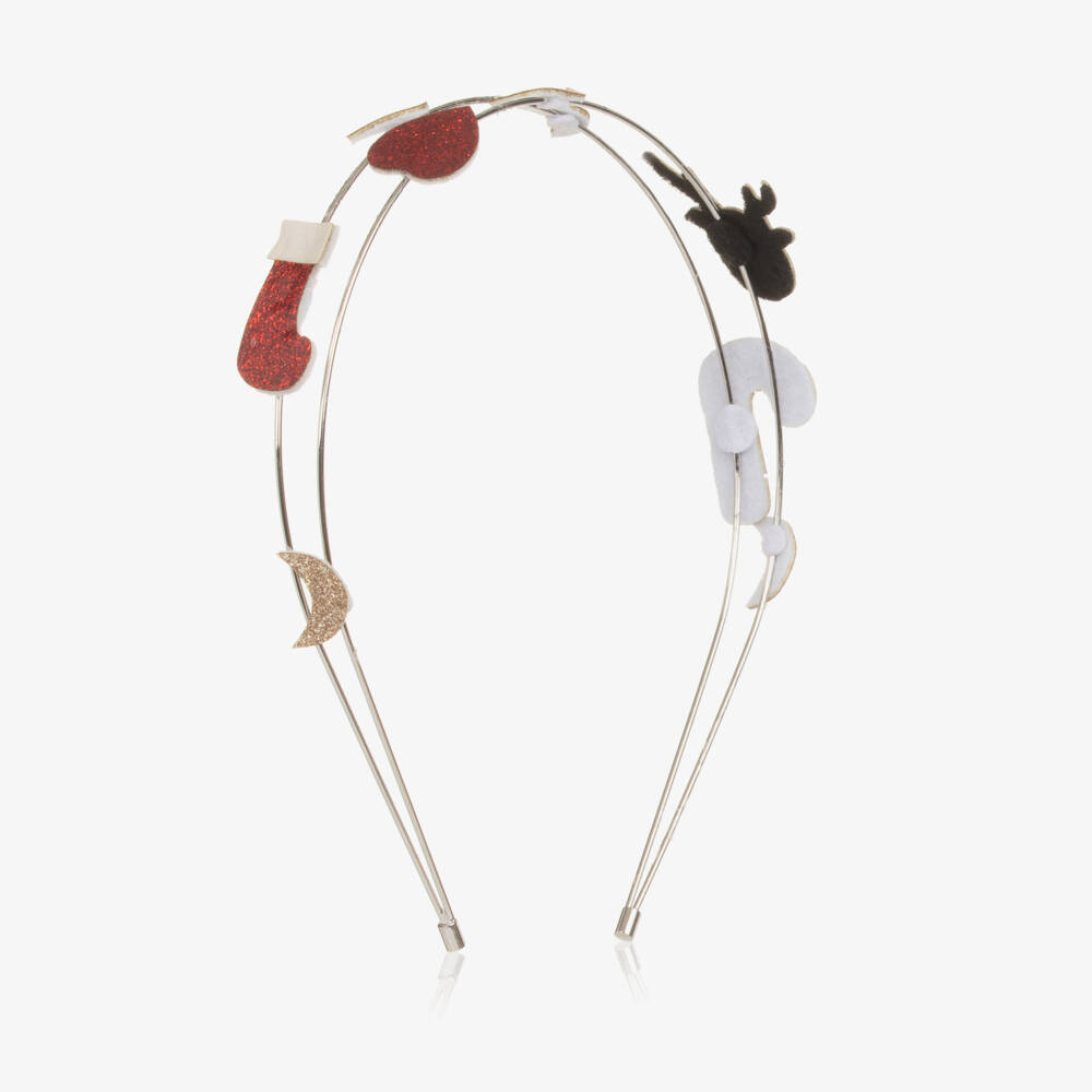 NAME IT-Girls Silver Metal Hairband with Festive Characters | Childrensalon