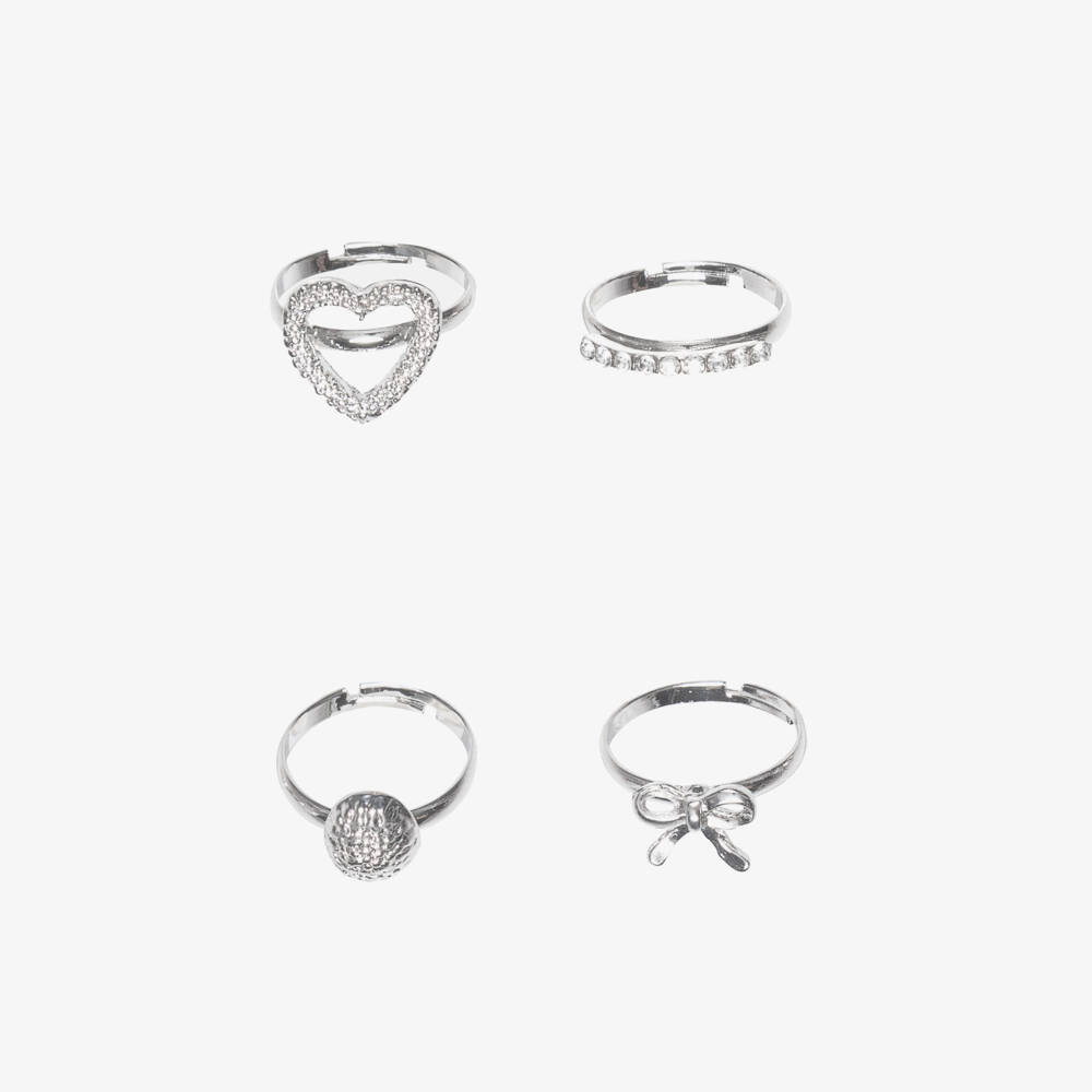 NAME IT-Girls Silver Rings (4 Pack) | Childrensalon