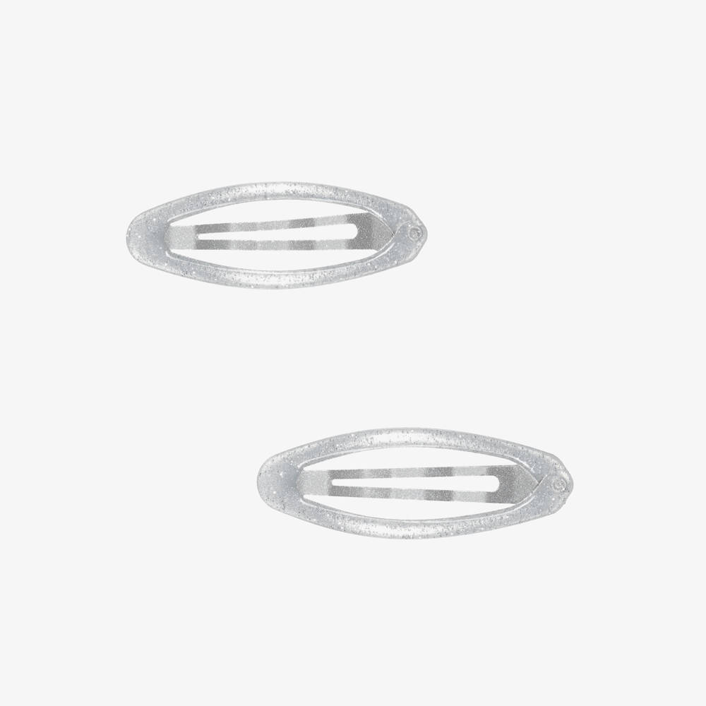 NAME IT-Girls Silver Snap Hair Clips (2 pack) | Childrensalon