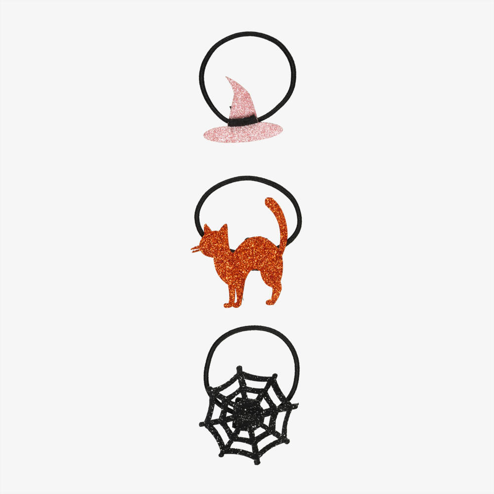 NAME IT-Girls Sparkly Halloween Hair Elastics (3 pack) | Childrensalon
