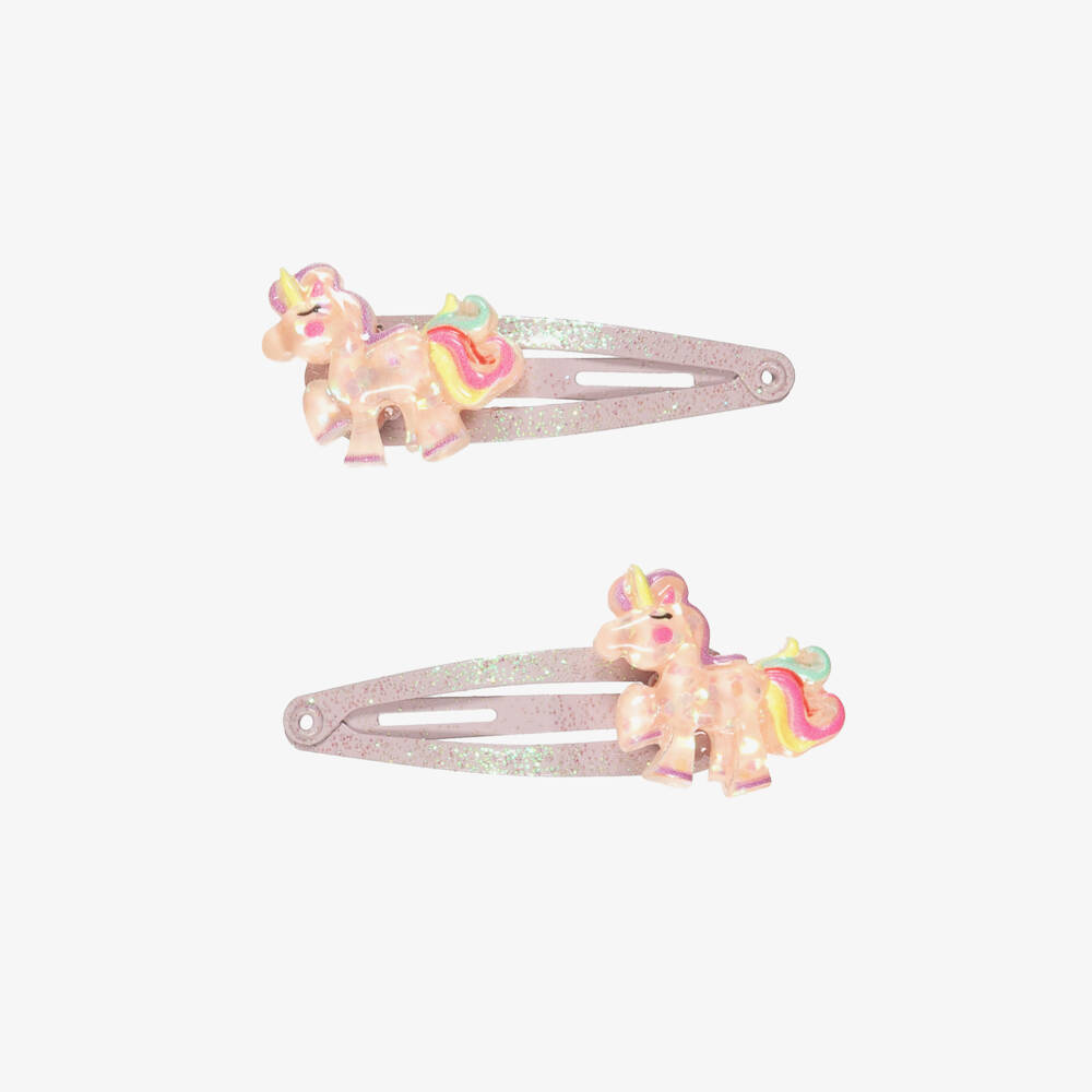 NAME IT-Girls Sparkly Lilac Pink Unicorn Hair Clips (2 Pack) | Childrensalon