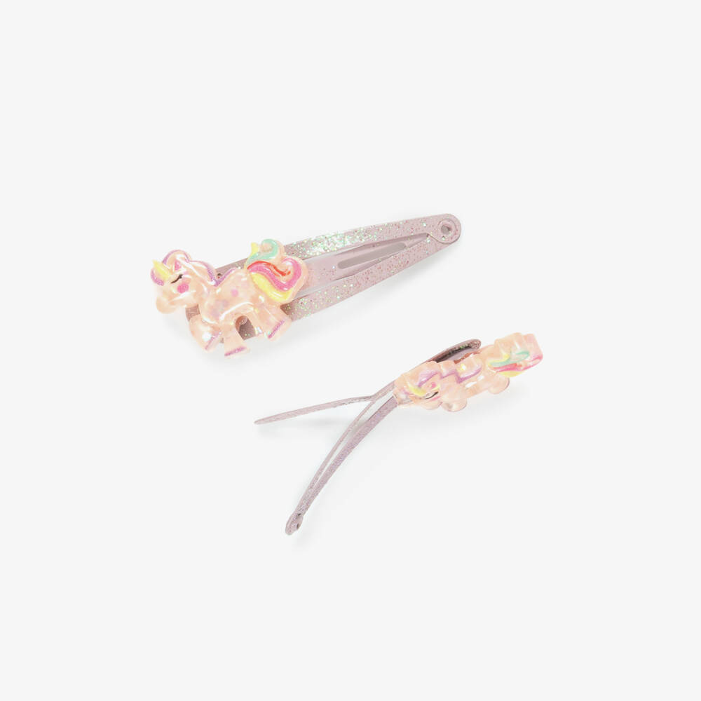 NAME IT-Girls Sparkly Lilac Pink Unicorn Hair Clips (2 Pack) | Childrensalon