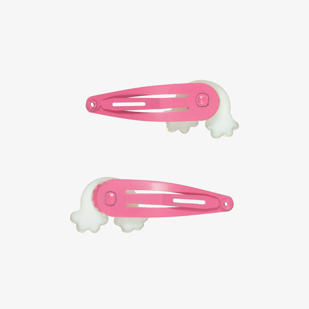 NAME IT-Girls Sparkly Pink Rainbow Hair Clips (2 Pack) | Childrensalon