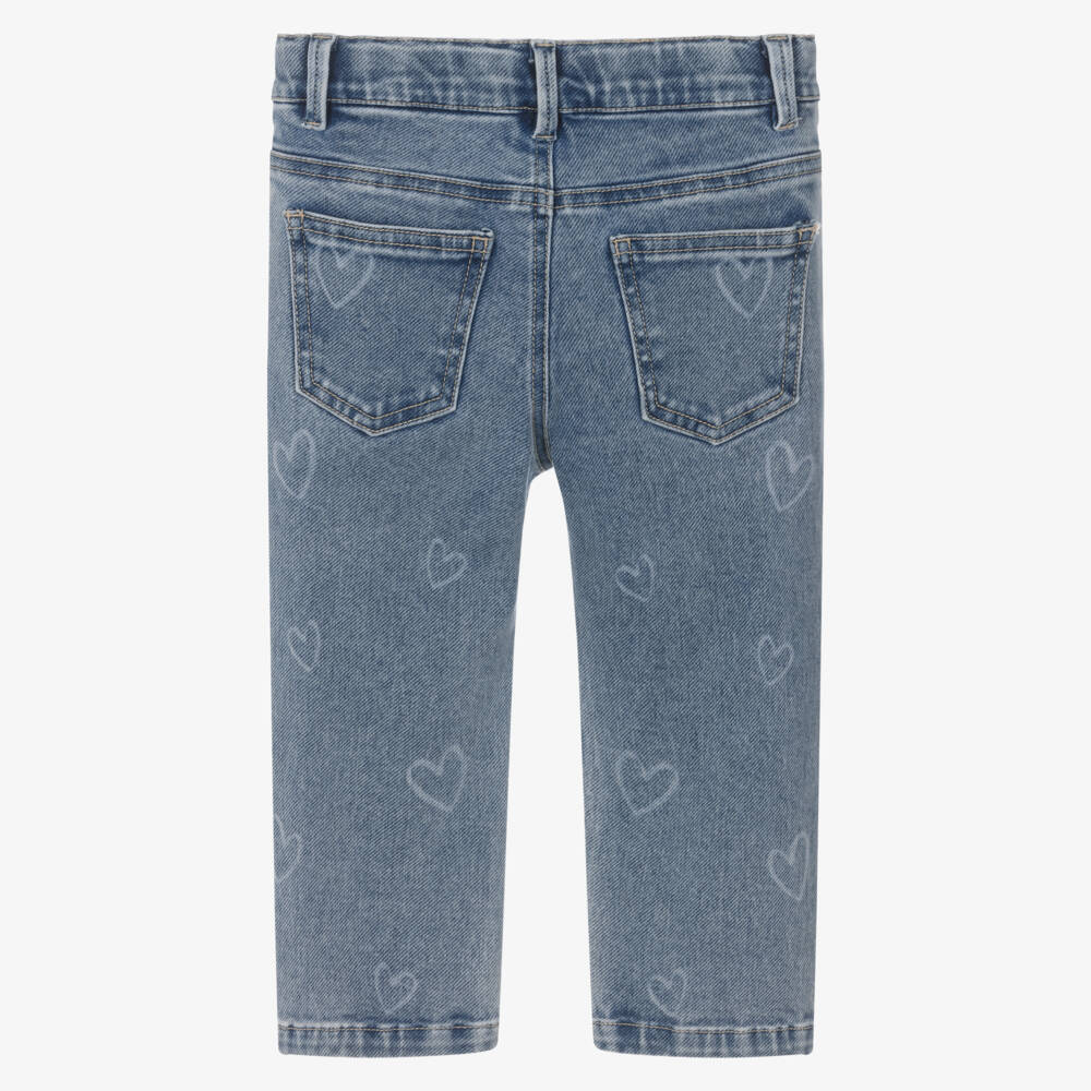 NAME IT-Синие джинсы для девочек с узором в виде сердечек | Childrensalon