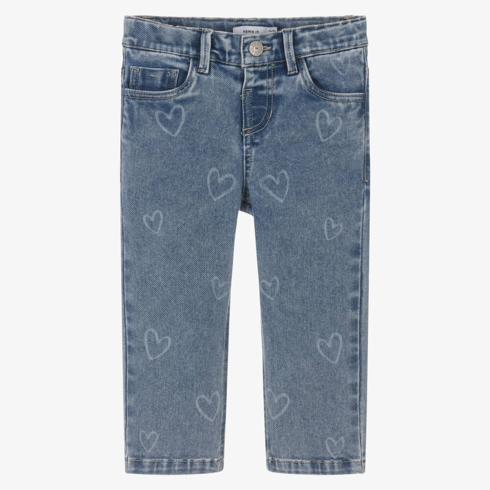 NAME IT-بنطلون دنيم لون أزرق مغسول للبنات  | Childrensalon
