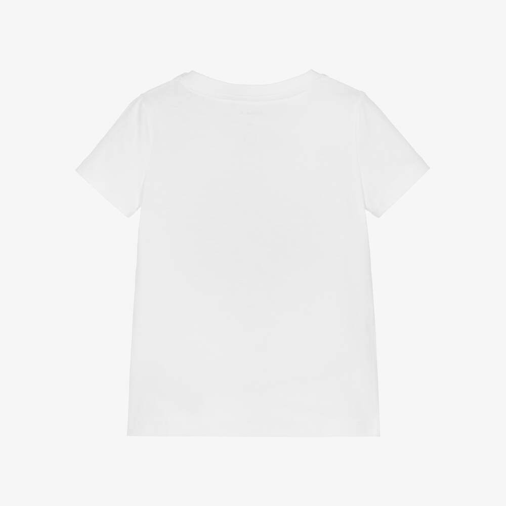 NAME IT-Girls White Cotton Cowboy Hat T-shirt with Flower Appliqué | Childrensalon