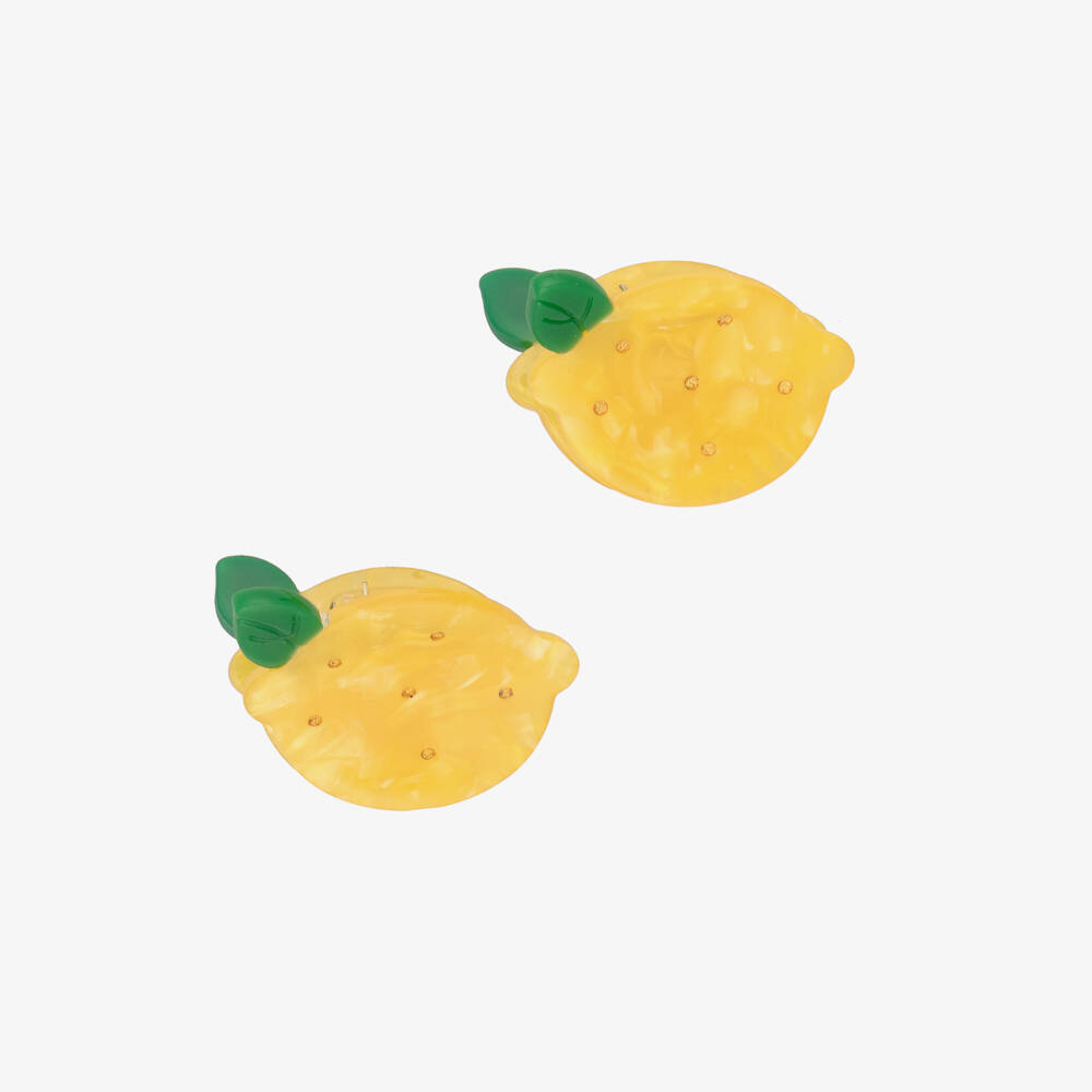 NAME IT-Girls Yellow Lemon Hair Clips (2 Pack) | Childrensalon