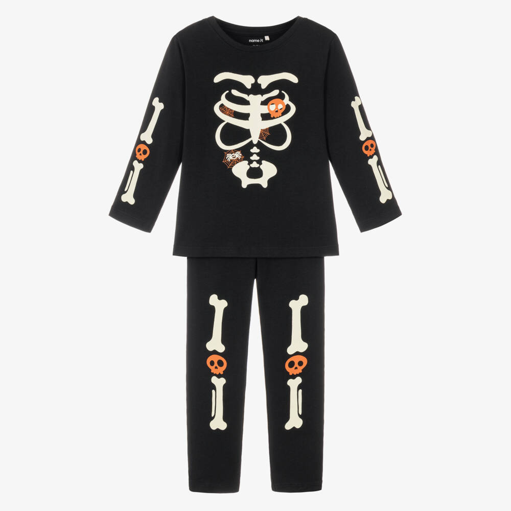 NAME IT-Glow in the Dark Black Skeleton Costume | Childrensalon