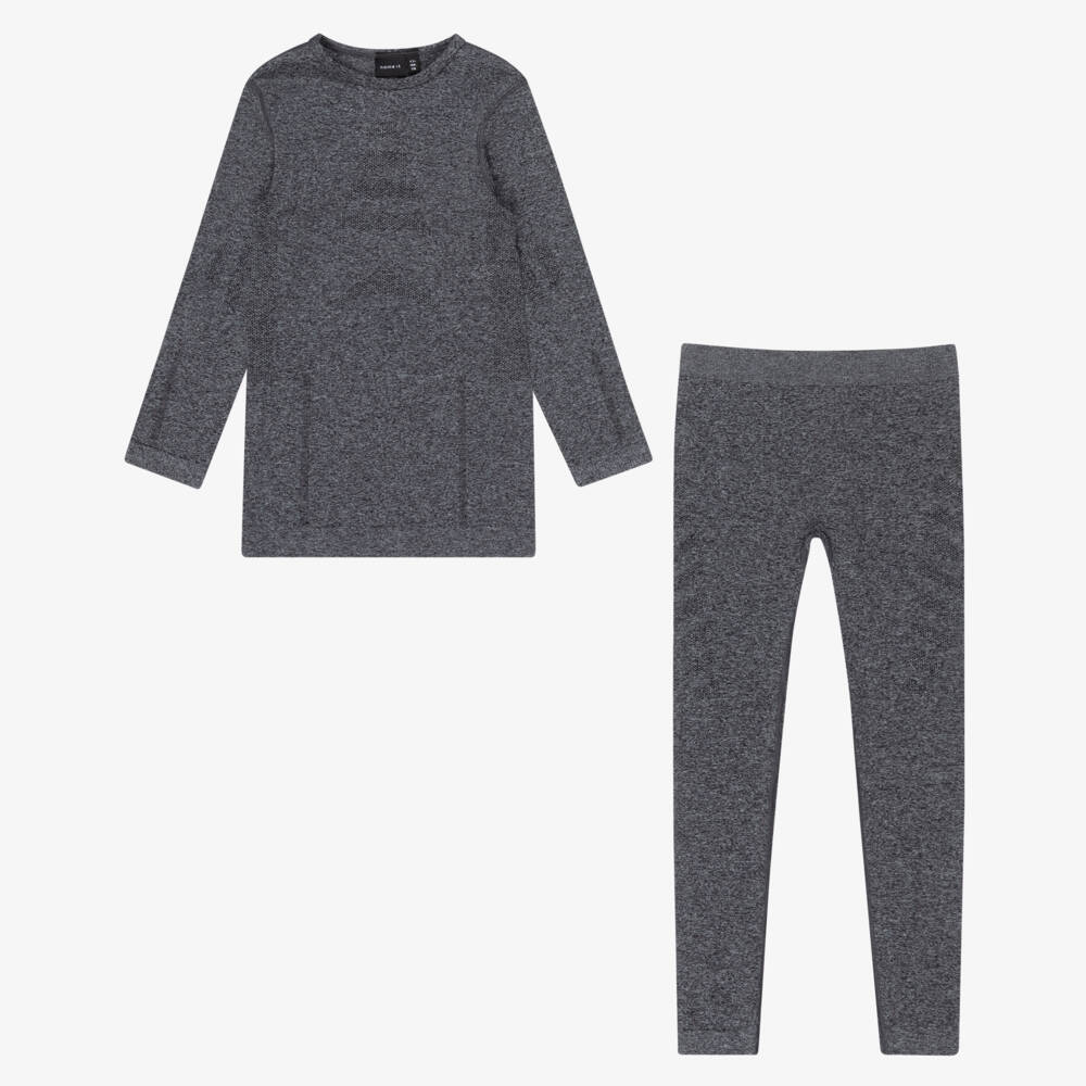 NAME IT-Grey Seamless Base Layer Set | Childrensalon