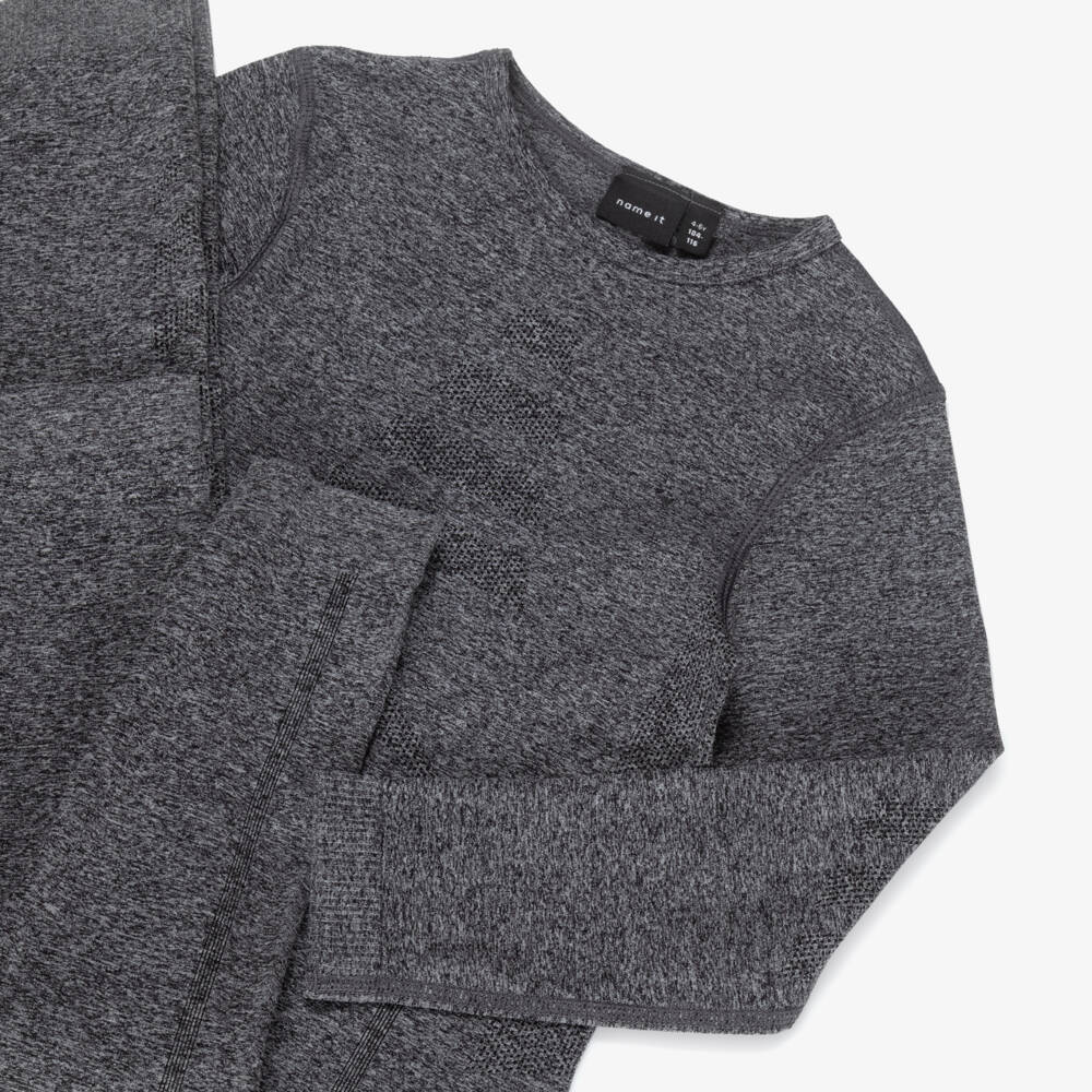 NAME IT-Grey Seamless Base Layer Set | Childrensalon