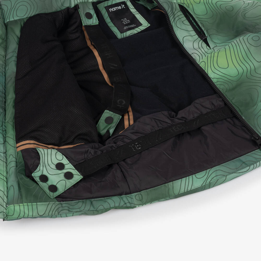 NAME IT-Jungle Green Technical Ski Jacket | Childrensalon