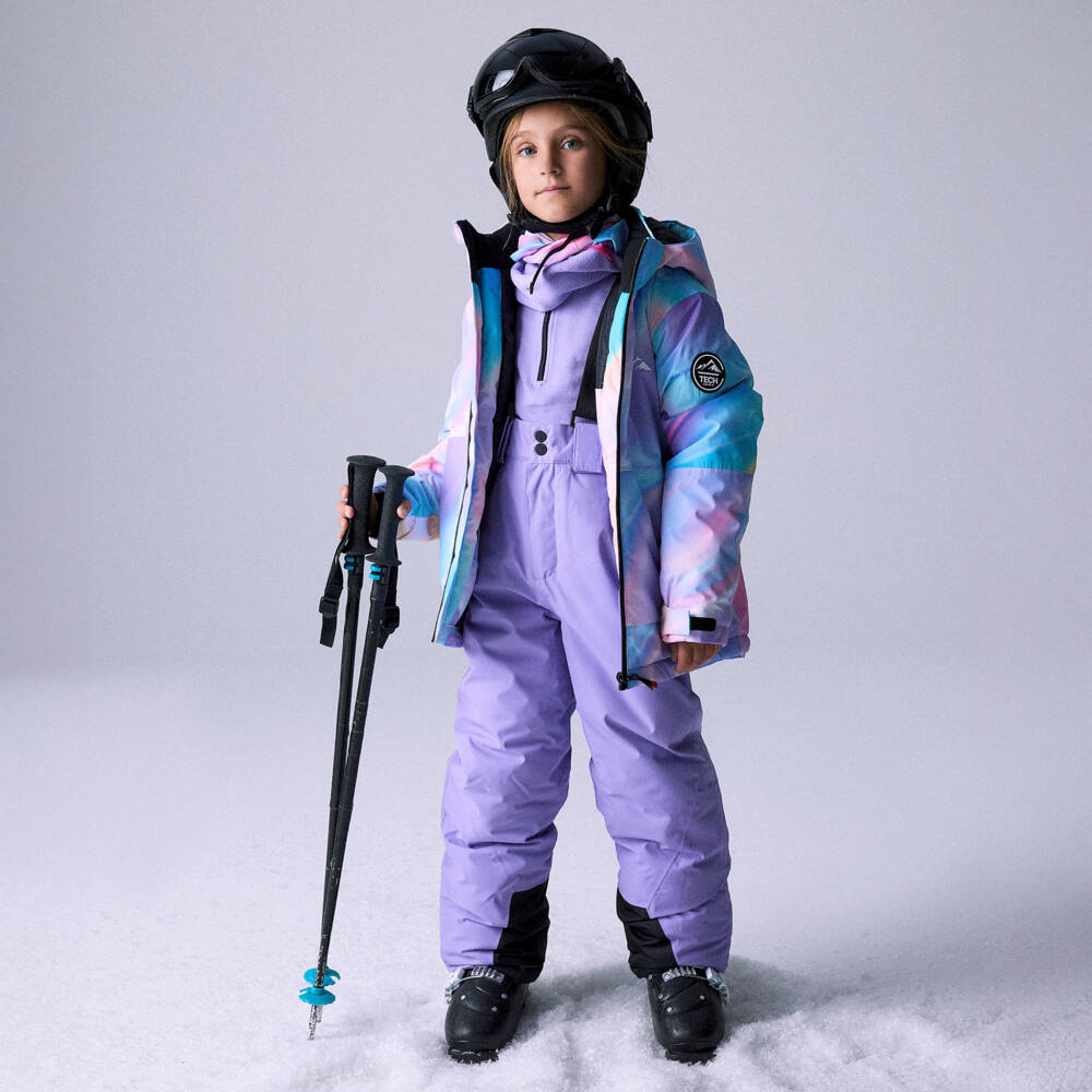 NAME IT-Lilac Purple Technical Ski Trousers with Shoulder Straps | Childrensalon