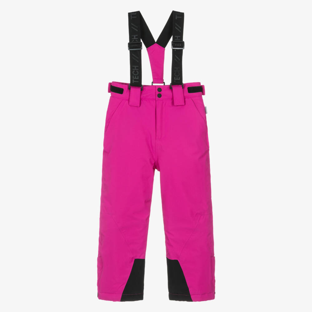 NAME IT-Neon Pink Technical Ski Trousers with Shoulder Straps | Childrensalon