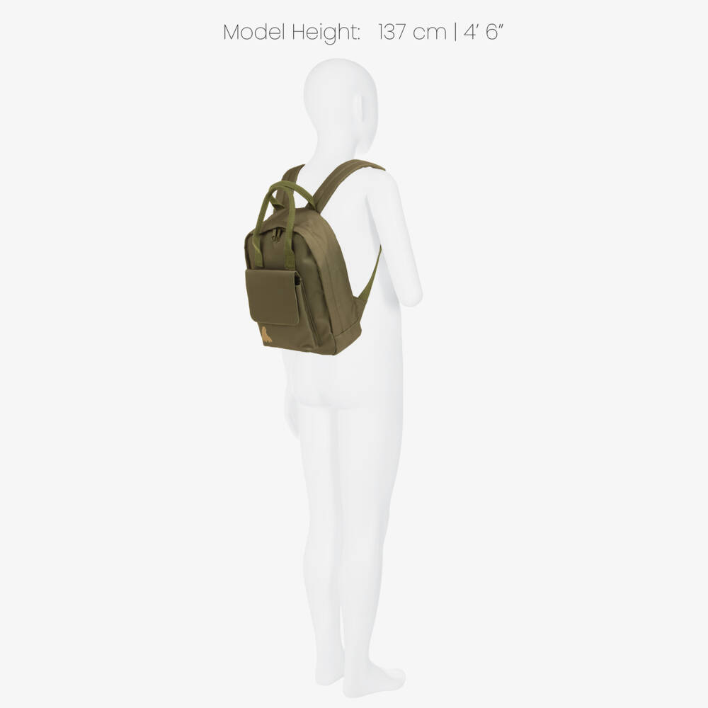 NAME IT-Olive Green Bear Mini Backpack (28cm) | Childrensalon
