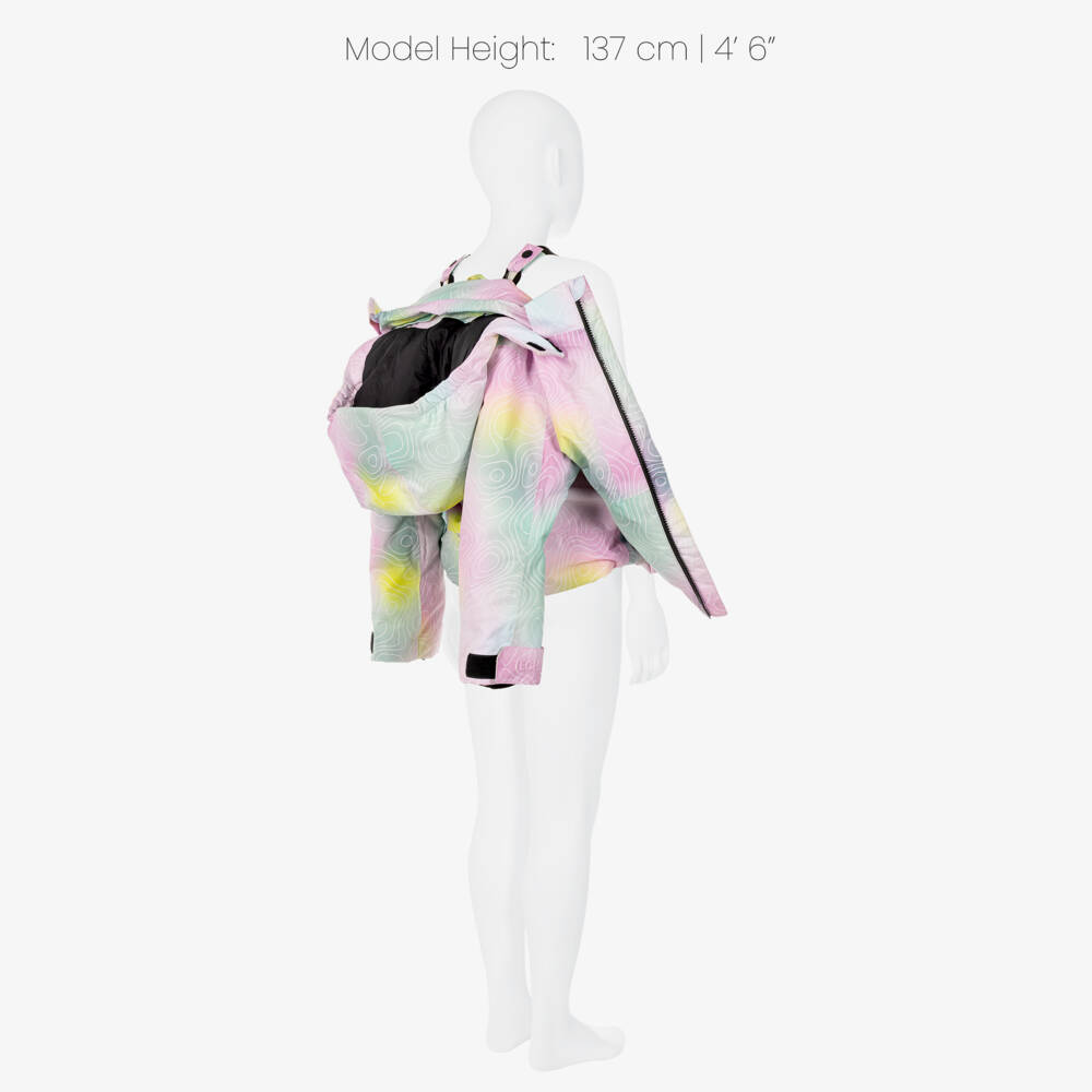NAME IT-Pastel Pink & Green Technical Ski Jacket | Childrensalon