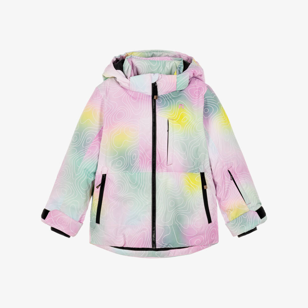 NAME IT-Pastel Pink & Green Technical Ski Jacket | Childrensalon