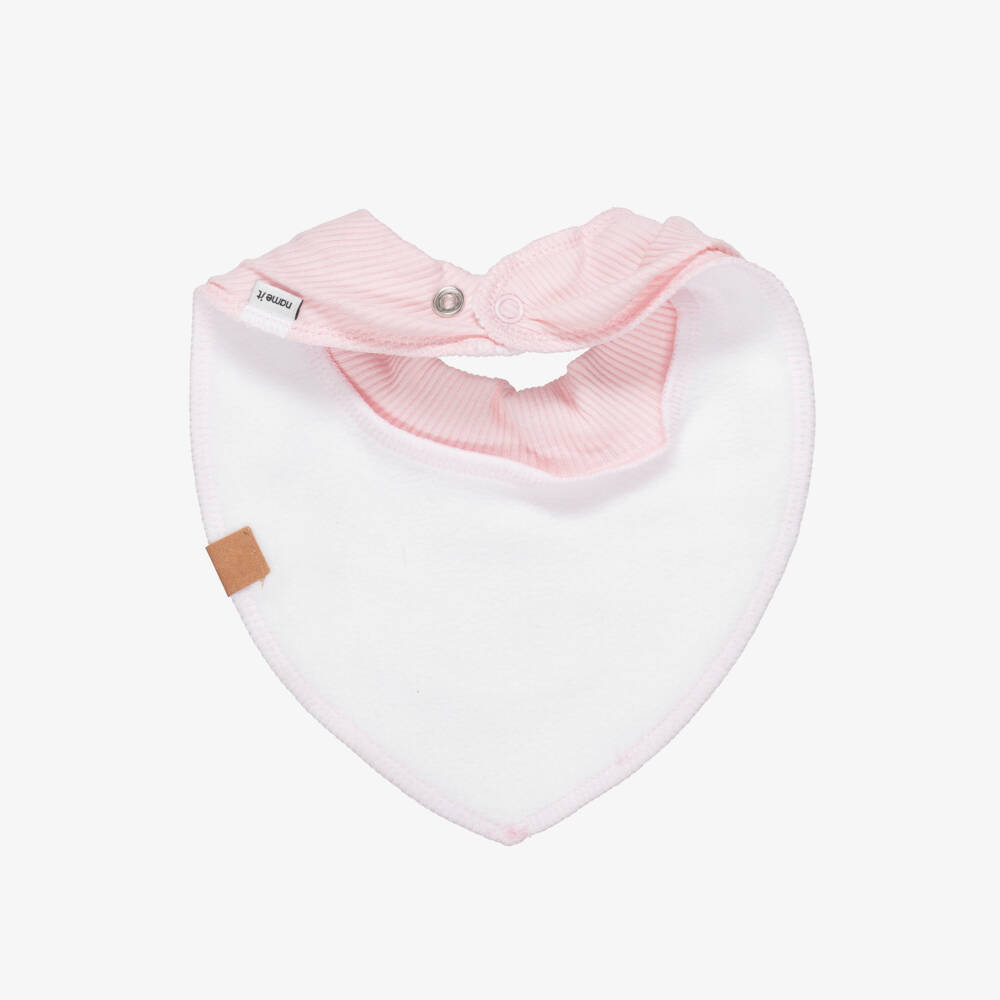 NAME IT-Pink Organic Cotton Baby Bandana Bibs (3 Pack) | Childrensalon